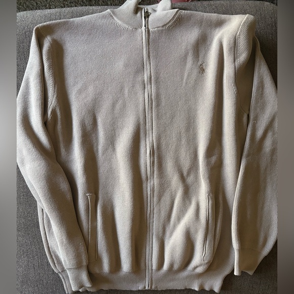 Polo Ralph Lauren Pony Embroidered Zipped Knit Cardigan 'Cream'